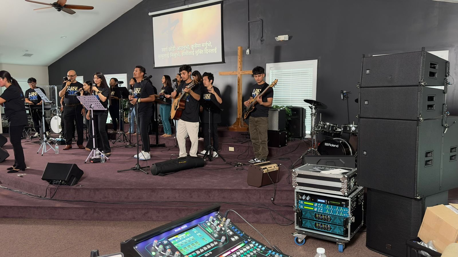 Sound System Set Up for Cincinnati Concert